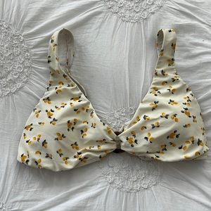 Lemon print bikini top